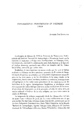 Exploraciones arqueológicas en Palenque (1949).