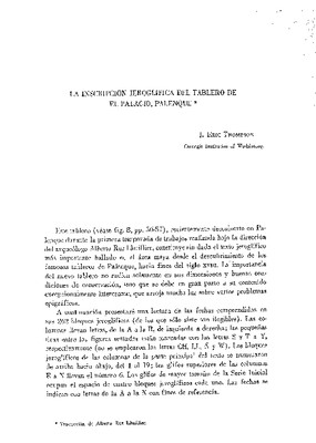 La inscripción jeroglífica del tablero de El Palacio, Palenque.