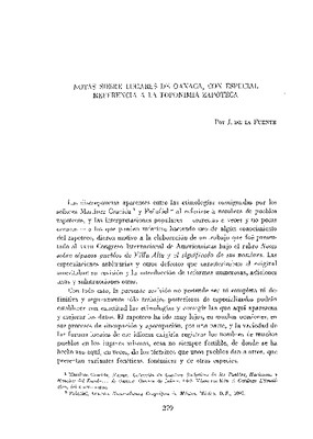 Notas sobre lugares de Oaxaca, con especial referencia a la toponimia zapoteca.