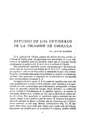 Estudio de los entierros de la pirámide de Cholula.