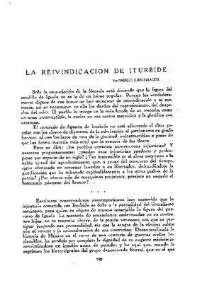 La reivindicación de Iturbide.