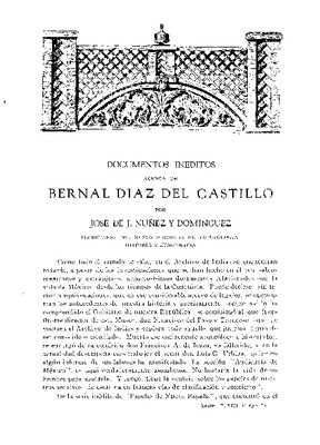 Documentos inéditos acerca de Bernal Díaz del Castillo