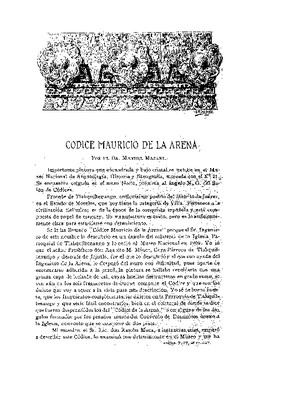 Códice Mauricio de la Arena.