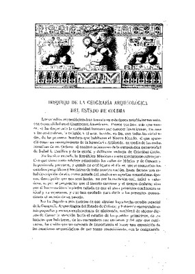 Bosquejo de la geografía arqueológica del estado de Colima.