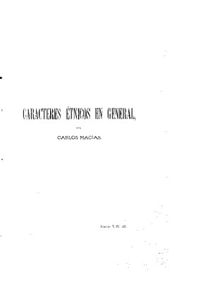Carácteres étnicos en general.