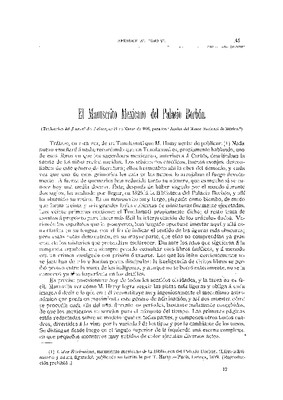 El manuscrito mexicano del Palacio Borbón
