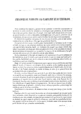Aplicaciones del microscopio a la clasificación de vertebrados.