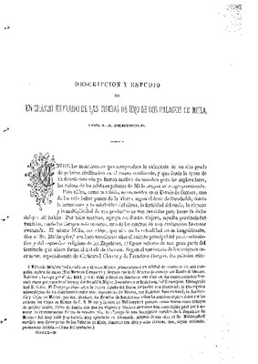Descripción y estudio de un cráneo extraído de las tumbas de uno de los palacios de Mitla.