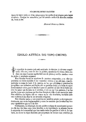 Un ídolo azteca de tipo chino.