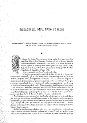 Dedicación del Templo Mayor de México.