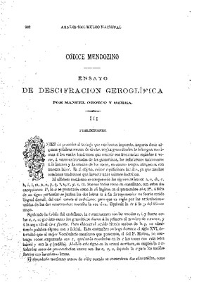 Ensayo de descifración geroglífica. III.- Preliminares.