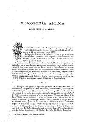 Cosmogonía azteca.
