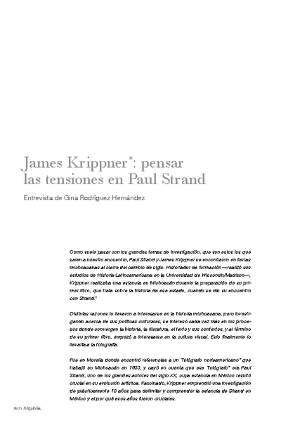 James Krippner: pensar las tensiones en Paul Strand