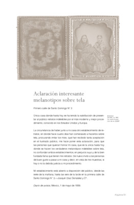 Aclaración interesante melanotipos sobre tela
