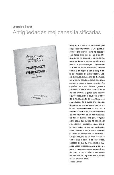 Leopoldo Batres. Antigüedades mejicanas falsificadas