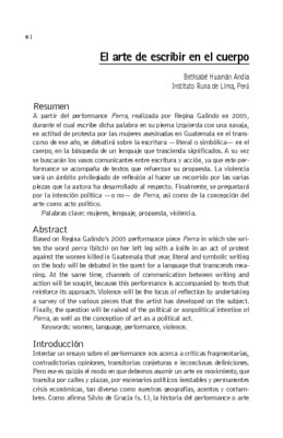 El arte de escribir en el cuerpo