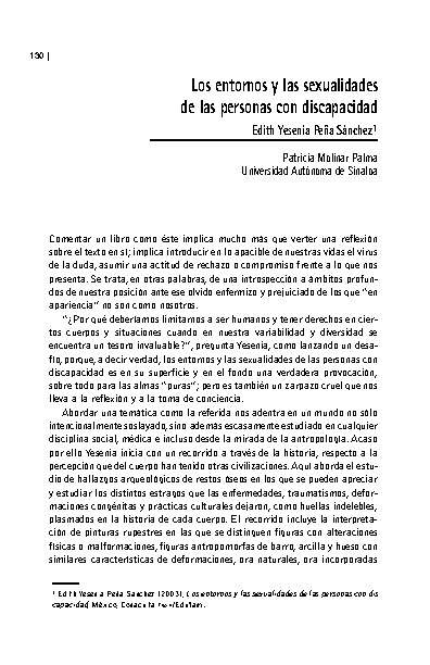 Los entornos y las sexualidades de las personas con discapacidad