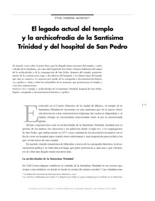 El legado actual del templo y archicofradía de la Santísima Trinidad y del hospital de San Pedro.