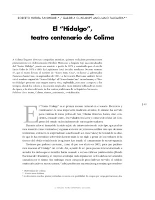 El "Hidalgo", teatro centenario de Colima