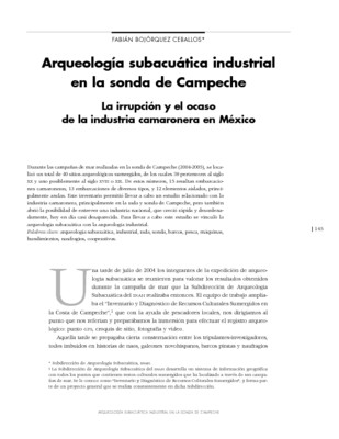 Arqueología subacuática industrial en la sonda de Campeche. La irrupción y el ocaso de la industria camaronera en México