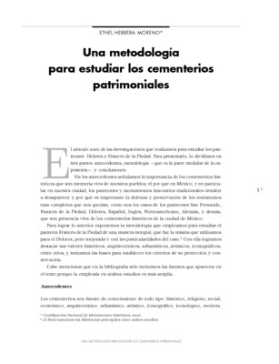Una metodología para estudiar los cementerios patrimoniales