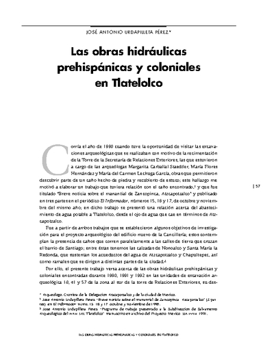 Las obras hidráulicas prehispánicas y coloniales en Tlatelolco