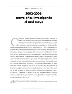 2002 - 2006: cuatro años investigando el azul maya