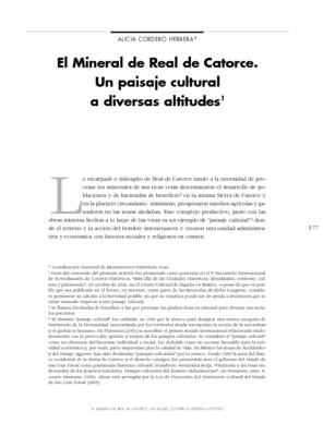 El Mineral de Real de Catorce. Un paisaje cultural a diversas altitudes