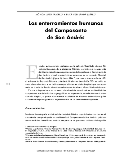 Los enterramientos humanos del Camposanto de San Andrés