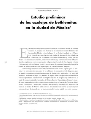Estudio preliminar de los azulejos de bethlemitas en la ciudad de México