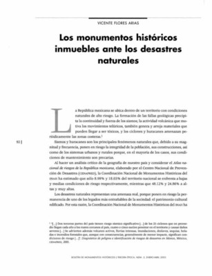 Los monumentos históricos inmuebles ante los desastres naturales
