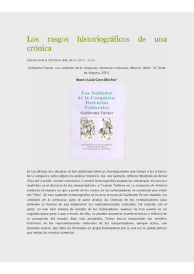 Los rasgos historiográficos de una crónica