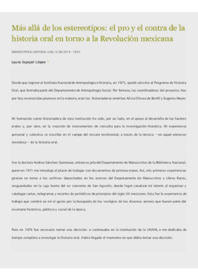 Más allá de los estereotipos: el pro y el contra de la historia oral en torno a la Revolución Mexicana