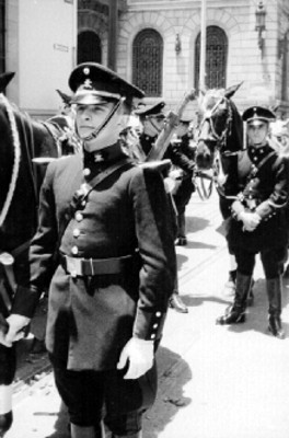 Cadetes y caballos durante un desfile del 16 de Septiembre
