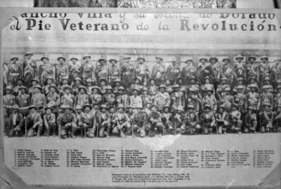 Pancho Villa y su escolta de Dorados, retrato de grupo