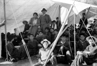 Campamento vacacional de invierno, retrato