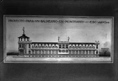 Proyecto para un balneario en Monterrey, dibujo
