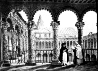 Claustro del Convento de la Merced, grabado de John Phillips