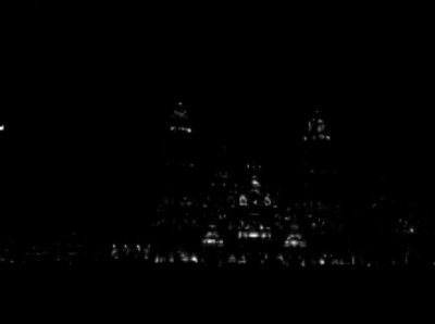 Catedral, con iluminación