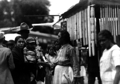 Feligreses durante una fiesta religiosa en la Villa de Guadalupe