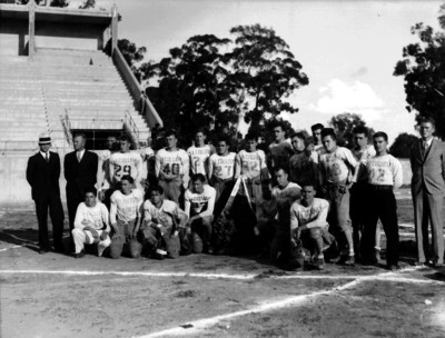Equipo de futbol americano, retrato de grupo