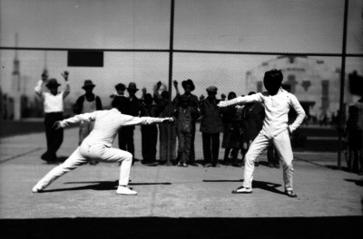 Esgrimistas durante una exhibición