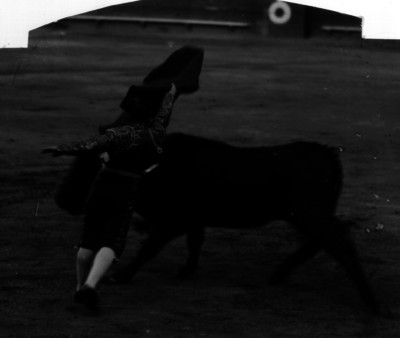 Matador torea por alto durante fiesta taurina