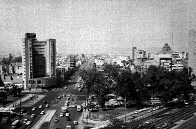 Hotel plaza Vista Hermosa entre las avenidas de Insurgentes y Reforma de la Cd. de México, panorámica