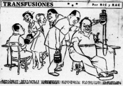 Representación caricaturista de empresarios