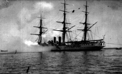 Barco de la Fragata Sarmiento por las costas de Veracruz
