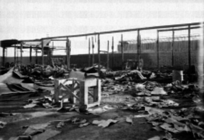 Galera industrial incendiada