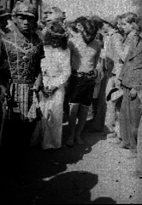 Caracterización de Cristo con corona de espinas durante el viacrucis en Iztapalapa