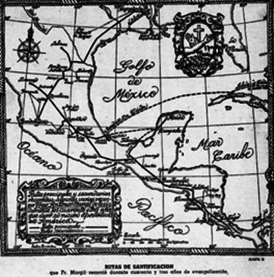 Mapa parcial de México con Rutas de Santificación