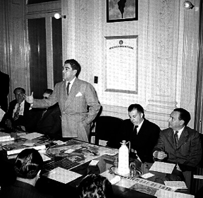 Orador de la mesa directiva durante la reunión de presidentes regionales del Partido Revolucionario Institucional